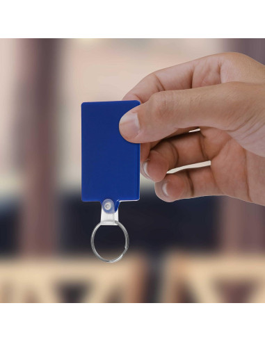 Set de 10 Llaveros Suaves Rectangulares Promocionales Azul