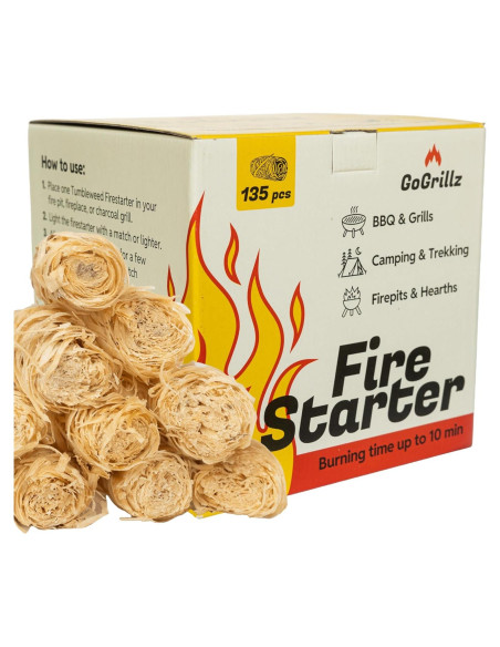 25 Encendedores de Fuego Ecológicos GoGrillz - Lana de Pino y Cera Natural