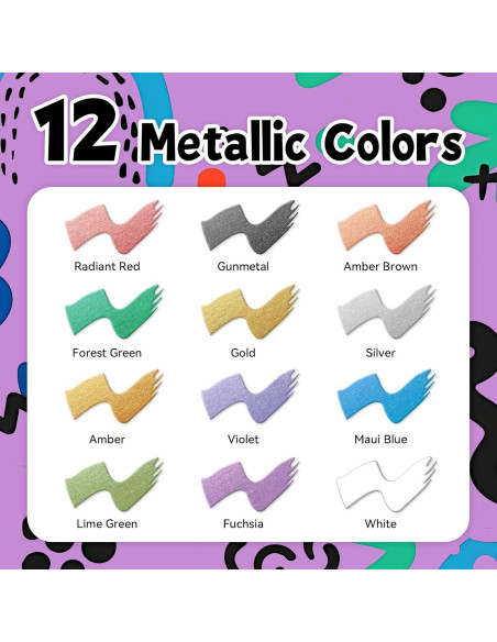 12 Marcadores Jumbo Metálicos SRUOLOC 15mm para Pintura