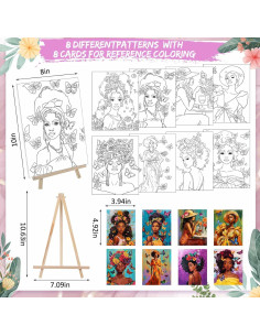 Kit de Pintura Tenceur 72 Piezas Lienzos Pre Dibujados 20x25cm 2