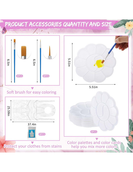 Kit de Pintura Tenceur 72 Piezas Lienzos Pre Dibujados 20x25cm