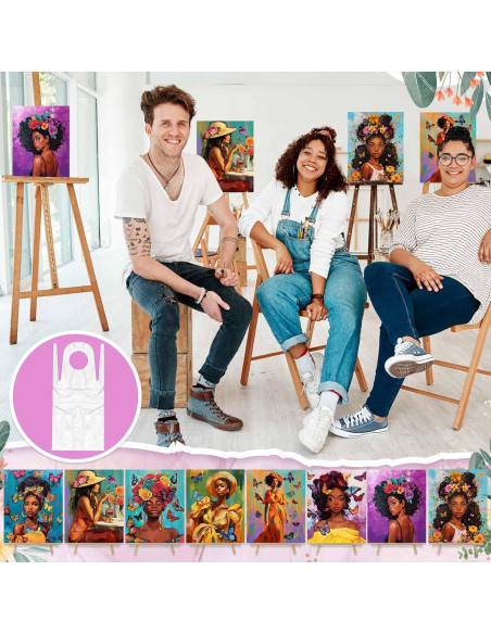 Kit de Pintura Tenceur 72 Piezas Lienzos Pre Dibujados 20x25cm