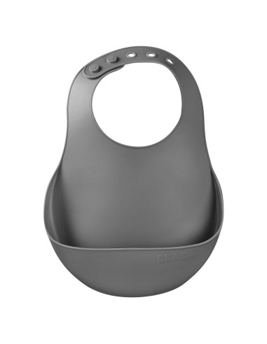 Babero de Silicona BEABA con Recogedor para Bebés - Carbón