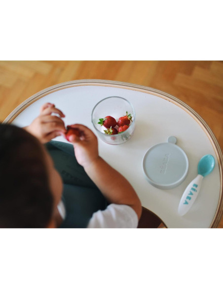 Babero de Silicona BEABA con Recogedor para Bebés - Carbón