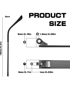 Brazos de Reemplazo para Gafas Metal Universal LNQ LUNIQI Marrón 2