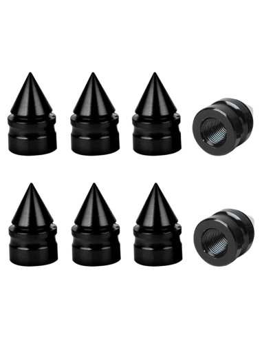 Tapas de Válvula de Neumático Osilly - Paquete de 8 Aluminio Negro