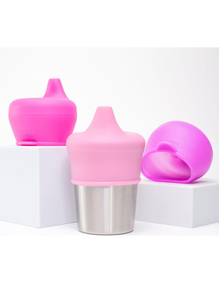 Tapa de Vaso de Silicona Healthy Sprouts - 3 Piezas, A Prueba de Derrames Tapa de Vaso de Silicona Healthy Sprouts - 3 Piezas, A Prueba de Derrames