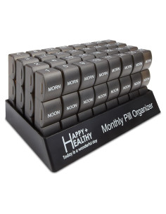 Organizador de Pastillas Mensual MEDca - 32 Compartimentos Negro