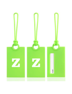 Etiquetas de Equipaje Vigorport Silicona Verde Letra Z - Paquete de 3