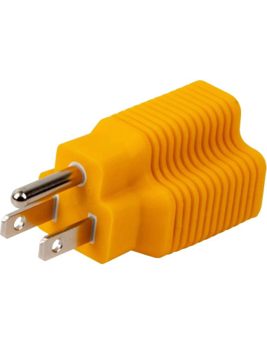 Adaptador de Enchufe CA 15A 125V a 20A 250V Nema 5-15P Amarillo