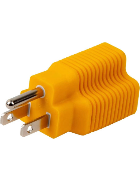 Adaptador de Enchufe CA 15A 125V a 20A 250V Nema 5-15P Amarillo