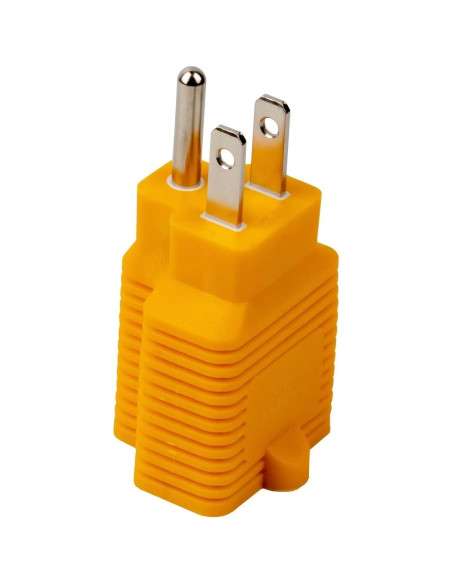 Adaptador de Enchufe CA 15A 125V a 20A 250V Nema 5-15P Amarillo
