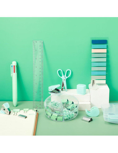Kit de Suministros de Oficina Mini AuroraY Verde 15 Piezas