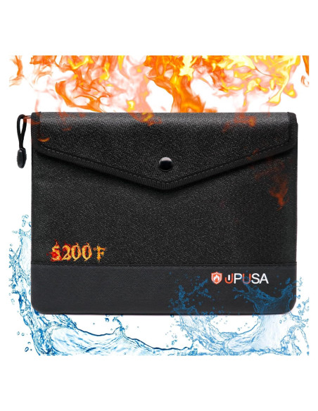 Bolsa Ignífuga Upusa FDB-04 Impermeable 28x19.6cm Negra