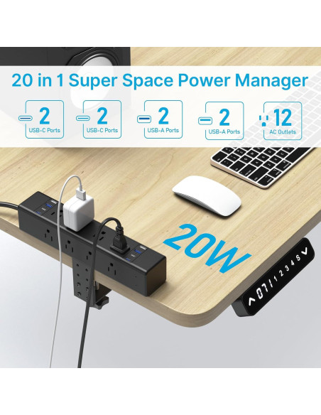 Regleta de Alimentación CCCEI 20W con 12 Salidas y 8 Puertos USB