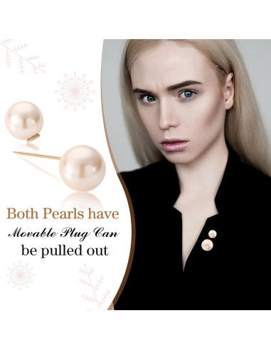 Alfileres de Perlas Artificiales WILLBOND 6 Pcs Elegantes