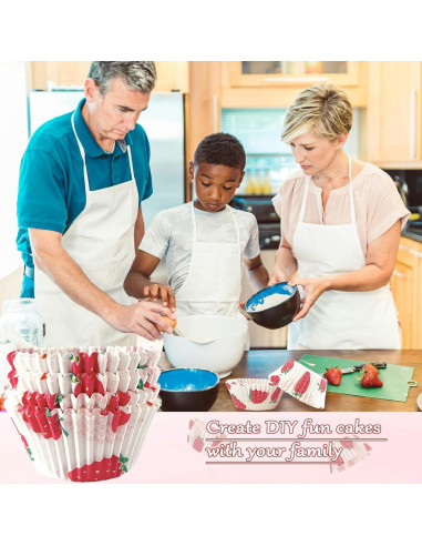 Forros para Cupcake Boevill 100pcs Rosa Fresa a Prueba de Grasa