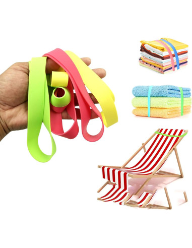 Bandas de Toalla de Playa YIKANGHENG 6 Pcs 90 cm Silicona