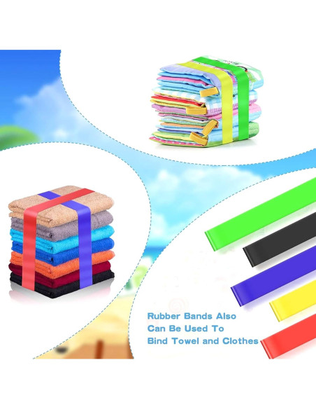 Bandas de Toalla de Playa YIKANGHENG 6 Pcs 90 cm Silicona