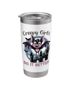 Vaso Térmico Acero Inoxidable 20 oz Chica Espeluznante Halloween
