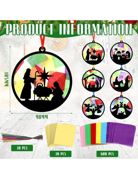 30 Piezas Manualidades de Papel Atrapa Luz AmazingSpark