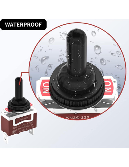 Interruptor de palanca impermeable 12V RVBOATPAT 30A 4pcs