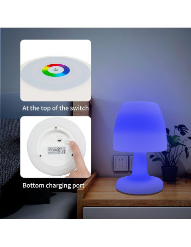 Lámpara de Mesa Inalámbrica uuffoo LED RGB Recargable 27.2cm