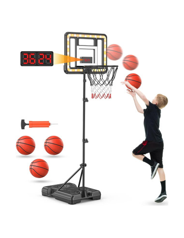 Aro de Baloncesto Ajustable Flybakiz para Niños 0.91-1.77m