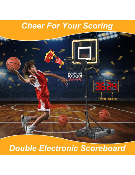 Aro de Baloncesto Ajustable Flybakiz para Niños 0.91-1.77m