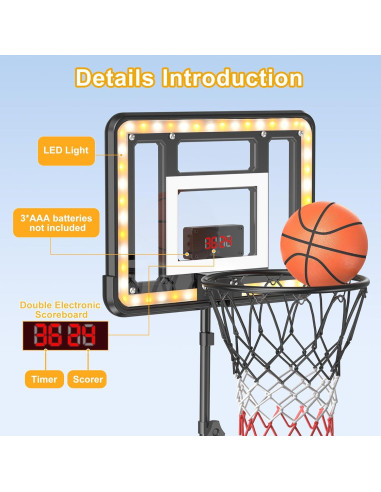 Aro de Baloncesto Ajustable Flybakiz para Niños 0.91-1.77m