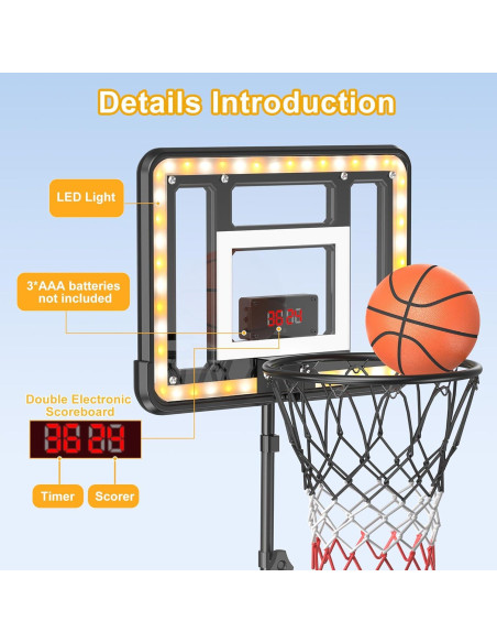 Aro de Baloncesto Ajustable Flybakiz para Niños 0.91-1.77m