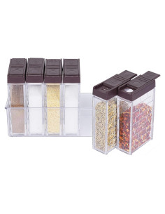 Saleros y Pimenteros URALFA Mini 6 Piezas Plástico Marrón