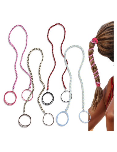 4 Bandas Trenzadas Espirales HJZHII 64cm para Cabello Mujer