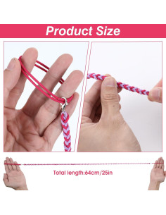 4 Bandas Trenzadas Espirales HJZHII 64cm para Cabello Mujer 2