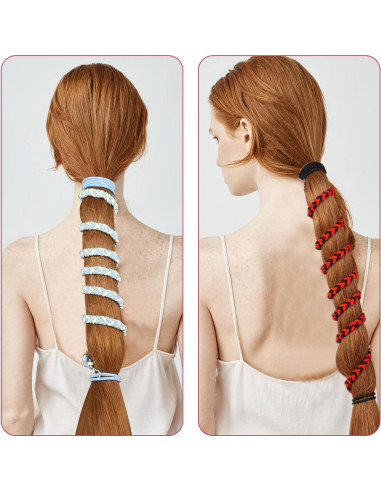 4 Bandas Trenzadas Espirales HJZHII 64cm para Cabello Mujer