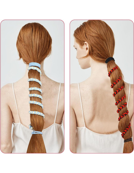 4 Bandas Trenzadas Espirales HJZHII 64cm para Cabello Mujer