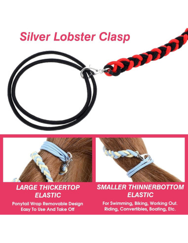 4 Bandas Trenzadas Espirales HJZHII 64cm para Cabello Mujer