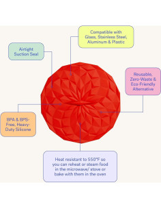 Tapas de Silicona GIR 4 Pulgadas - 2 Pack Negro Hermético 2