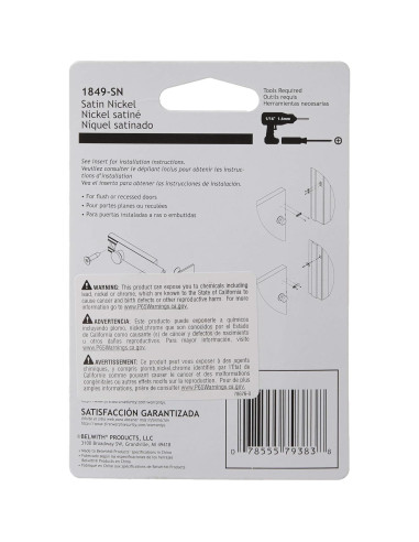 Cerradura deslizante de seguridad Hickory Hardware, 2 unidades, níquel satinado