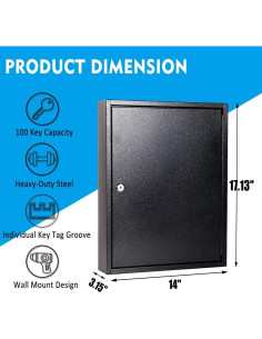 Caja de Llaves UMEKEN Montaje en Pared 100 Posiciones Metal 2