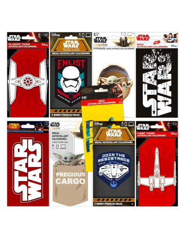Calcomanías Star Wars Disney - Paquete de 9 Decorativas