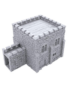 Castillo Cuadrado Normando Printable Scenery 15cm para RPG
