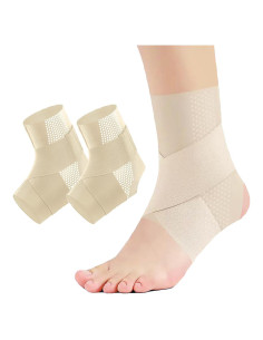 Fajas de Compresión para Tobillo SUJAYU - 2 Pcs Beige Mediana