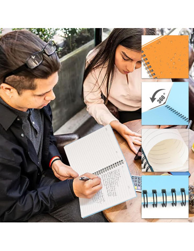 Cuadernos Espirales A5 BOOKNOW 6PCS Impermeables Rayados