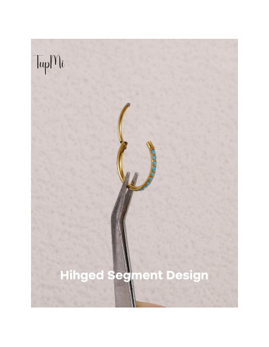 Aros de Nariz de Titanio TupMi 6MM Turquesa Oro 14K