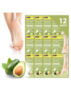 Máscara Hidratante para Pies Derma Beauty 12 Pares Aguacate