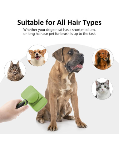 Cepillo Slicker Autolimpiante DAVEMED para Perros y Gatos Verde