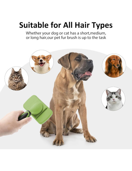 Cepillo Slicker Autolimpiante DAVEMED para Perros y Gatos Verde