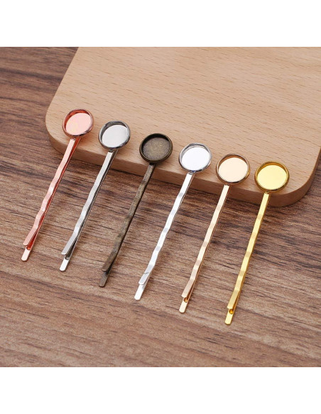 20 Horquillas de Metal con Bandeja Redonda Blanca 55mm ccHuDE