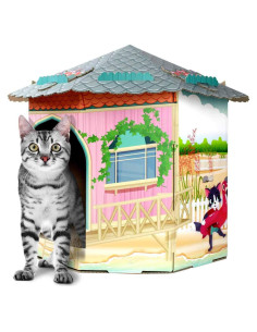 Casa para Gatos de Cartón 2 en 1 American Cat Club